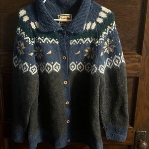 Handmade Alpaca Connection, Fair Isle cardigan sweater